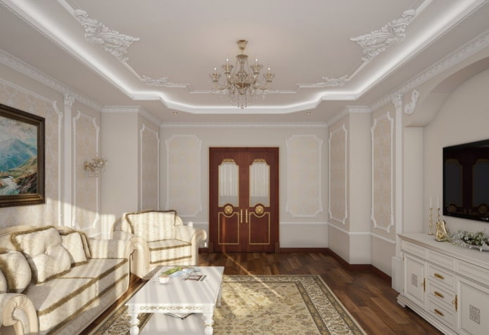 ліпний декор по периметру стелі