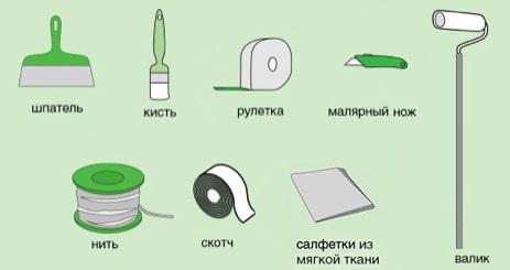 інструменти необхідні для монтажу плитки на стелю