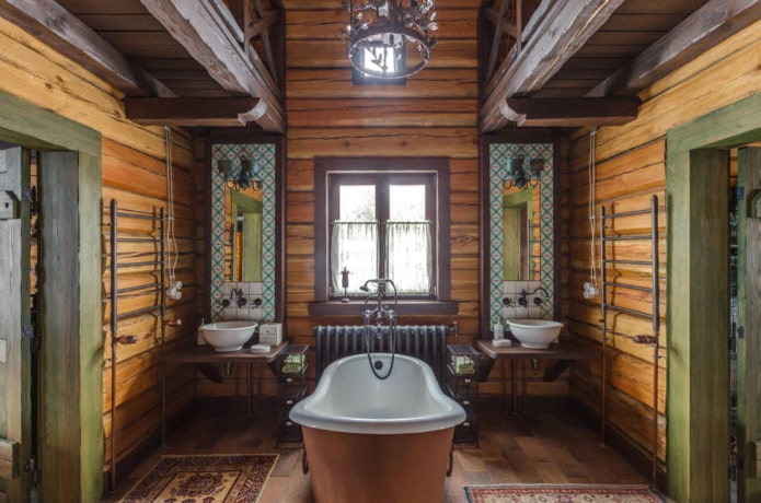 велика ванна у дереві